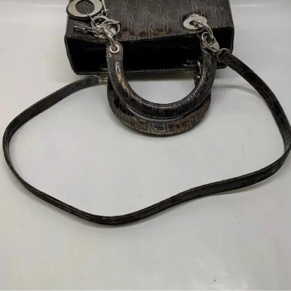 Christian Dior Hand Bag Brown Enamel - Picture 5 of 17
